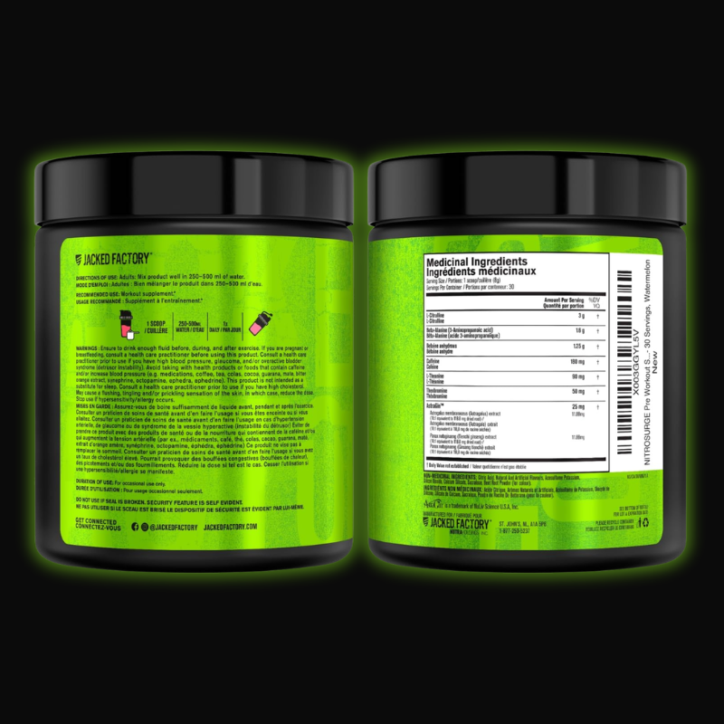 NITROSURGE Pre-Workout – Energy, Focus & Nitric Oxide Pump | Watermelon