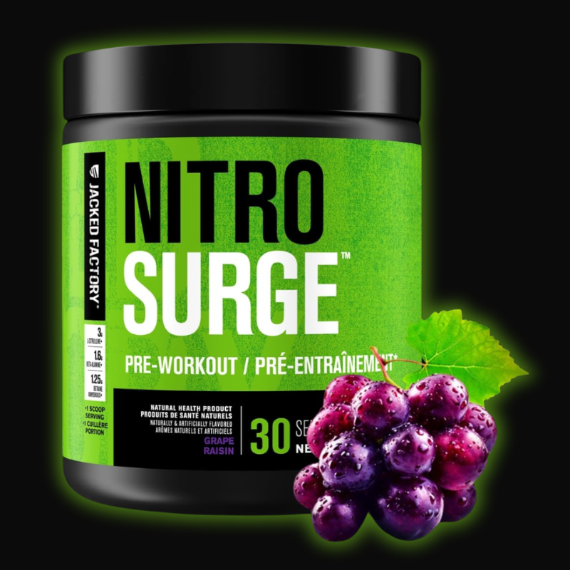 NITROSURGE Pre-Workout – Energy, Focus & Nitric Oxide Pump | Grape