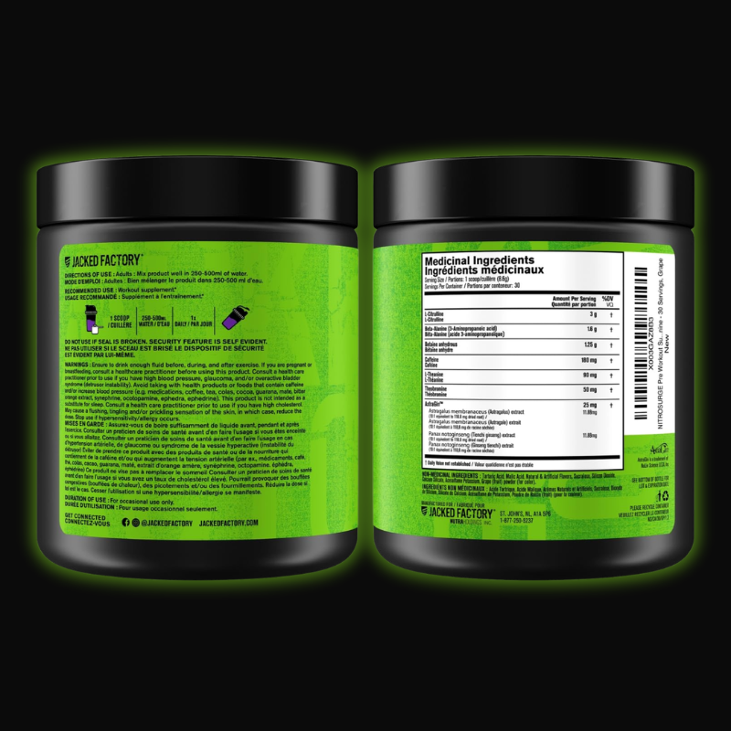 NITROSURGE Pre-Workout – Energy, Focus & Nitric Oxide Pump | Grape