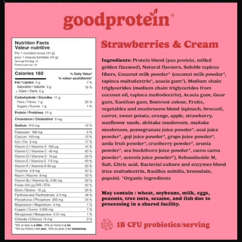 GoodProtein Plant-Based Superfood Protein Powder – 21g Protein + 7g Fiber
