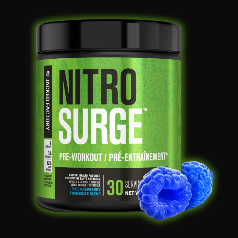 NITROSURGE Pre-Workout – Energy, Focus & Nitric Oxide Pump | Blue Raspberry