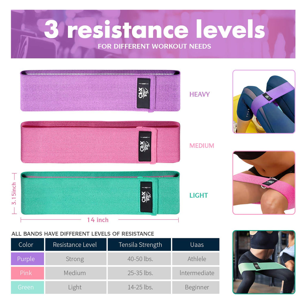 CFX Resistance Bands 3 Sets, Premium Exercise Loops with Non-Slip Design for Hips & Glutes, 3 Resistance Level Workout Booty Bands for Women and Men 🍁 All In One Marketplace Canada