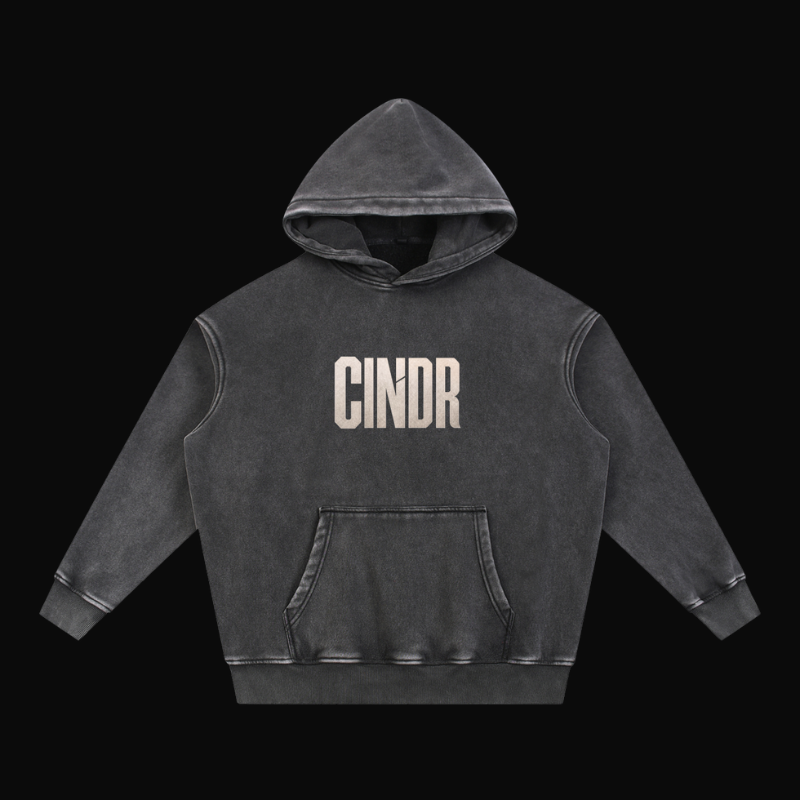 CINDR Snow Wash Oversized Hoodie