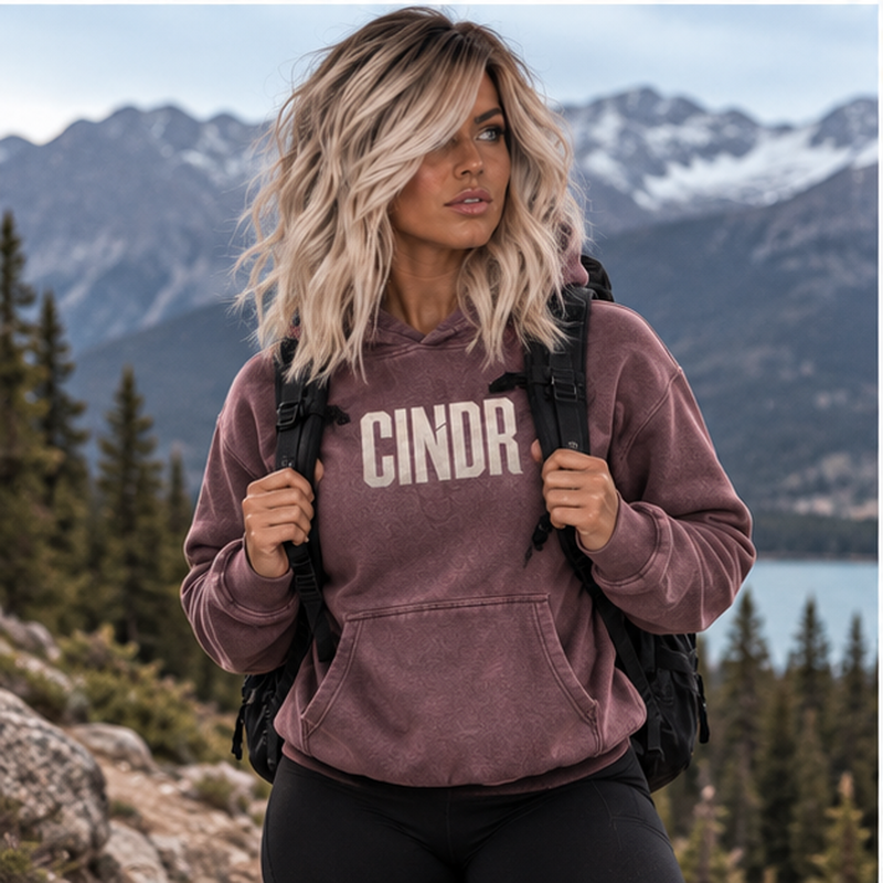CINDR Snow Wash Oversized Hoodie